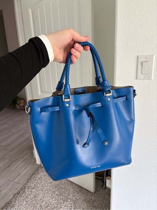 Michael Kors Handbags - Michael Kors Royal Blue Braided-Handle Leather Tote